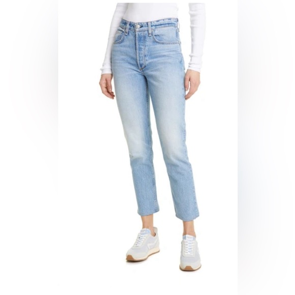 Rag and Bone. Nina high rise ankle cigarette. Button-fly 100% cotton Sz30, Tulip - Picture 1 of 16